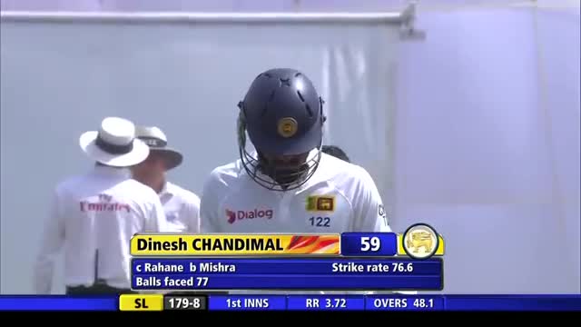 Watch Amit Mishra gets 2 wickets in two balls (SL vs IND 2015, 1st Test Day 1) Video