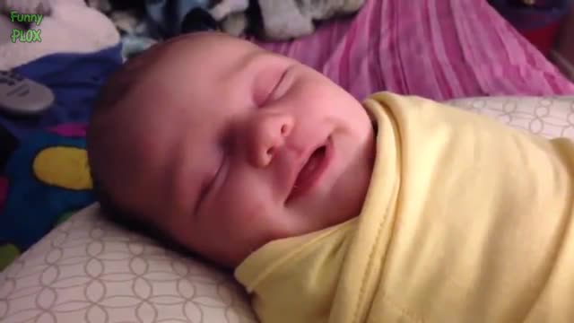 Watch Cute Babies Laughing While Sleeping Compilation Video