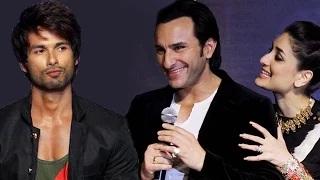 Watch Saif Ali Khan Opens Up About His Wife Kareena Kapoor's Ex Shahid Kapoor! Video
