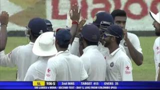 Watch Ravichandran Ashwin gets 12th test five wicket haul (SL vs IND 2015, 2nd Test Day 5) Video
