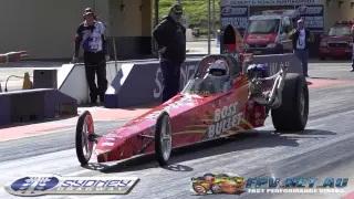 Watch ALLY GATOR STEWART BOSS BULLET V8 DRAGSTER 7.95 @ 166 MPH SYDNEY DRAGWAY Video