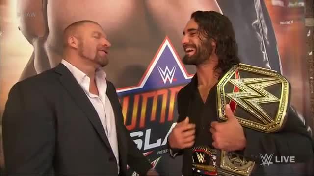 Watch Triple H takes Seth Rollins on a tour of WWE Headquarters: WWE Raw, Aug. 24, 2015 Video
