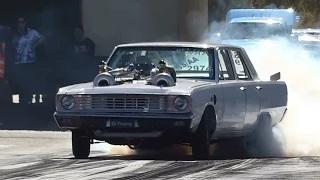 Watch TWIN TURBO V8 VALIANT 9.03 @ 151 MPH SYDNEY DRAGWAY Video