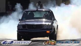Watch MAZDA RX3 13B TURBO TESTING AT SYDNEY DRAGWAY Video