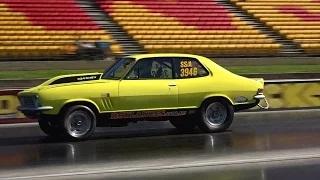 Watch HOLDEN V8 TORANAS DRAG RACING AT SYDNEY DRAGWAY Video