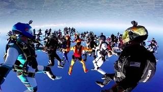 Watch World Record Group Skydive: 164-Person Formation Video