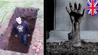 Watch Buried alive: UK escape artist Anthony Britton's six feet under stunt goes horribly wrong Video