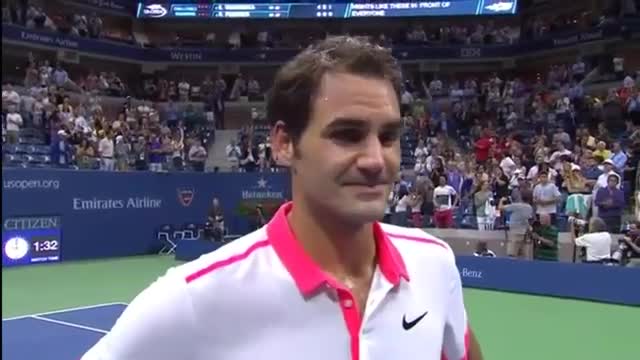 Watch Roger Federer vs Stanislas Wawrinka US OPEN 2015 Interview Video