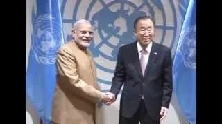 Watch PM Modi meets Secretary-General of the United Nations Ban Ki-moon in New York Video