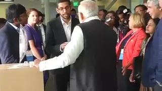 Watch PM Modi takes tour of Google Headquarters Video