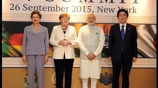 Watch PM Modi with Leaders of other G-4 Nations ahead of the Summit in New York Video