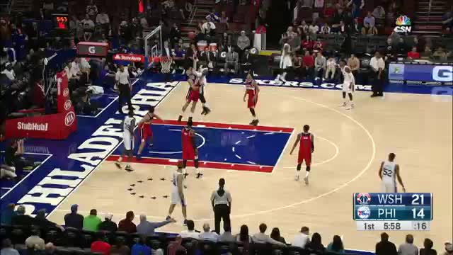 Watch NBA: Nerlens Noel Duels with Marcin Gortat in the Preseason Video