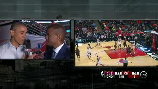 Watch NBA: President Obama Interviewed at Bulls Game Video