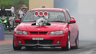 Watch YES871 BLOWN COMMODORE UTE 11.88 @ 122 MPH SYDNEY DRAGWAY Video