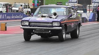 Watch JC RACING PROCHARGED V8 CAPRI 8.62 @ 161 MPH SYDNEY DRAGWAY Video