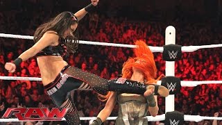 Watch Becky Lynch vs. Sasha Banks vs. Brie Bella vs. Paige - Fatal 4-Way Match: WWE Raw, November 2, 2015 Video