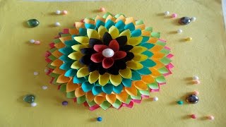Watch Wall Decoration Ideas: How to Make Paper Flower Craft for Wall Decor (Happy Diwali) Video