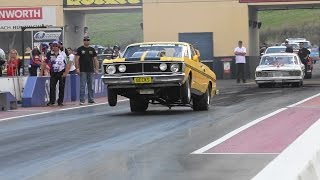 Watch BECKS RACING 8 SEC V8 FORD UTE AT 2015 EAST COAST NATIONALS SYDNEY DRAGWAY Video