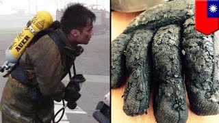 Watch Firefighter nearly dies in chemical plant fire but makes it back alive - TomoNews Video