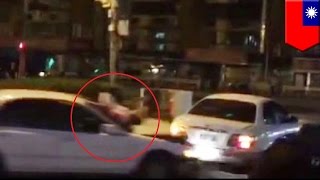 Watch Crazy car accident: Crazy couple argues and causes epic crash, mistress climbs on hood - TomoNews Video