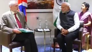 Watch PM Narendra Modi meets Labour Party leader Jeremy Bernard Corbyn Video