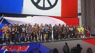 Watch WWE honors the victims of the Paris terrorist attacks: WWE Raw, November 16, 2015 Video