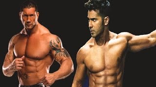 Watch Dave Batista Challenges Varun Dhawan - Spectre Pull Up Challenge Video