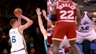 Watch NBA: Kristaps Porzingis Dream Shake Compared to Hakeem Olajuwon's Video