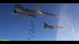 Watch Massive airstrikes by Russian Tu-22M3 bombers in intensified air campaign in Syria against ISIS Video