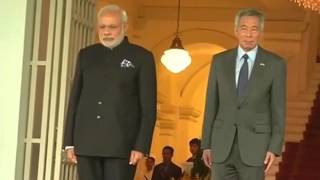 Watch PM Narendra Modi receives Ceremonial Welcome in Singapore Video