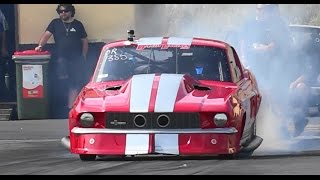 Watch DOM LUPPINO DANDY ENGINES TWIN TURBO MUSTANG 6.78 @ 215 MPH APSA GRAND FINAL Video