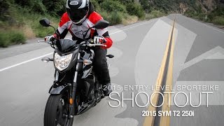 Watch SYM T2 250i - Entry Sport Shootout Video