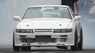 Watch PJ321 SR20 TURBO S13 SILVIA 8.98 @ 160 MPH APSA GRAND FINAL Video