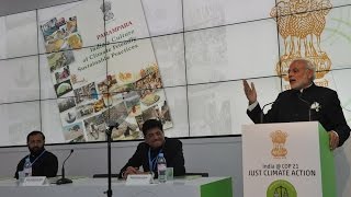 Watch PM Modi's speech at the inauguration of India Pavilion at COP21 Summit'15 in Paris, France Video