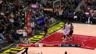 Watch NBA: Kent Bazemore Blocks Kyle Lowry's Shot into the Hoop Video