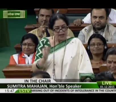 Watch Smt. Kirron Anupam Kher speech in Lok Sabha on debate on Intolerance: 01.12.2015 Video