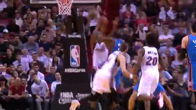 Watch NBA: Kevin Durant Posterizes Chris Bosh! Video