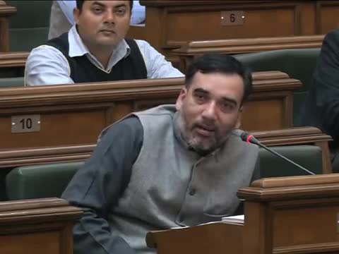Watch Delhi Transport Minister Gopal Rai Gives an Emotional Speech in Delhi Vidhan Sabha Video