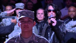 Watch NBA: Paul Stanley of Kiss Sings National Anthem at Lakers vs Spurs Video