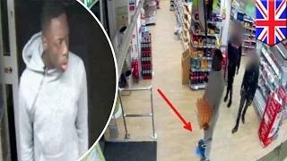 Watch Security camera footage shows hoverboarding thief stealing case of Lucozade Video