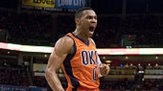 Watch NBA: Russell Westbrook Throws it Off Rodney Hood's Back and Beats the Buzzer Video