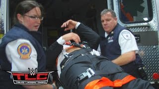 Watch Triple H is loaded into an ambulance after being attacked by Roman Reigns: December 13, 2015 Video