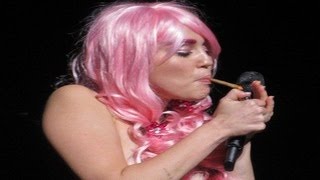 Watch Miley Cyrus Goes Topless & Smokes Despite Venue's Ban During Her Concert Video