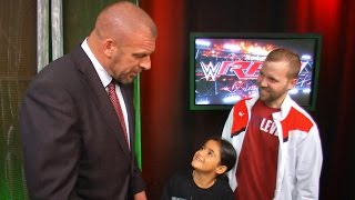 Watch Triple H surprises fans Billy and Bianca backstage at Raw Video