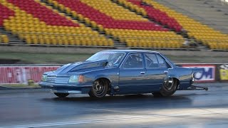 Watch SCF RACE CARS TURBO V8 COMODORE 6.84 @ 213 MPH FULL THROTTLE FRIDAY Video