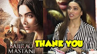 Watch (WATCH) Deepika Padukone Thanks Fans For Bajirao Mastani Success Video