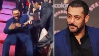 Watch Salman Khan ALMOST falls down his CHAIR LAUGHING | Colors Stardust Awards 2015 Video
