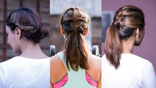Watch 3 Quick & Easy Stylish Workout Hairstyles Video