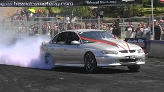 Watch GRAVE DIGGER V8 COMMODORE DAVE TAKES HIS MUM FOR A SKID AT TREAD CEMETERY 2 LARDNER PARK Video