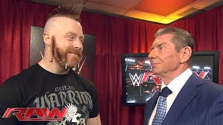 Watch Mr. McMahon gives pre-match instructions to Roman Reigns and Sheamus: WWE Raw, January 4, 2016 Video